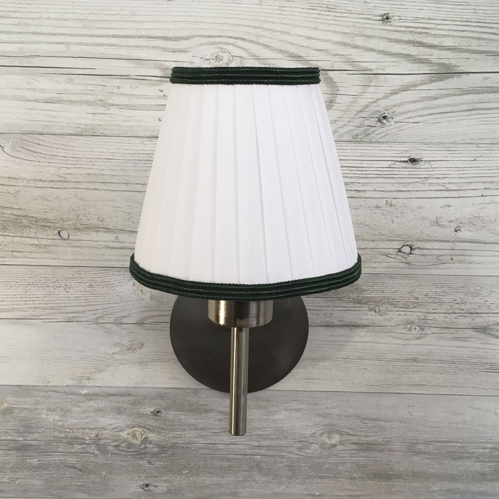 Pleated Candle Shade White & Green